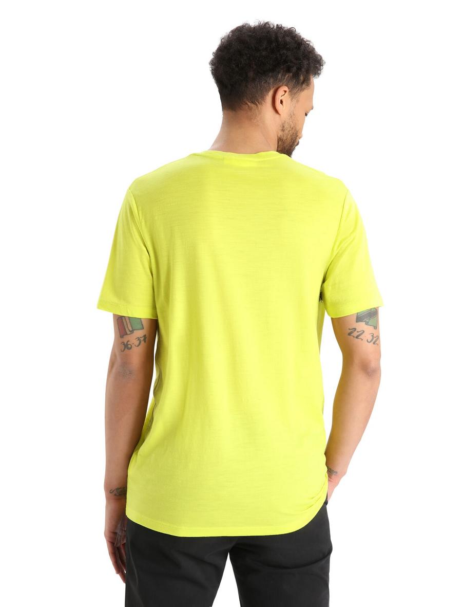 T Shirts Icebreaker Merino Tech Lite II Corta Sleeve Remarkable Range Homme Jaune | FR 1206YXFU